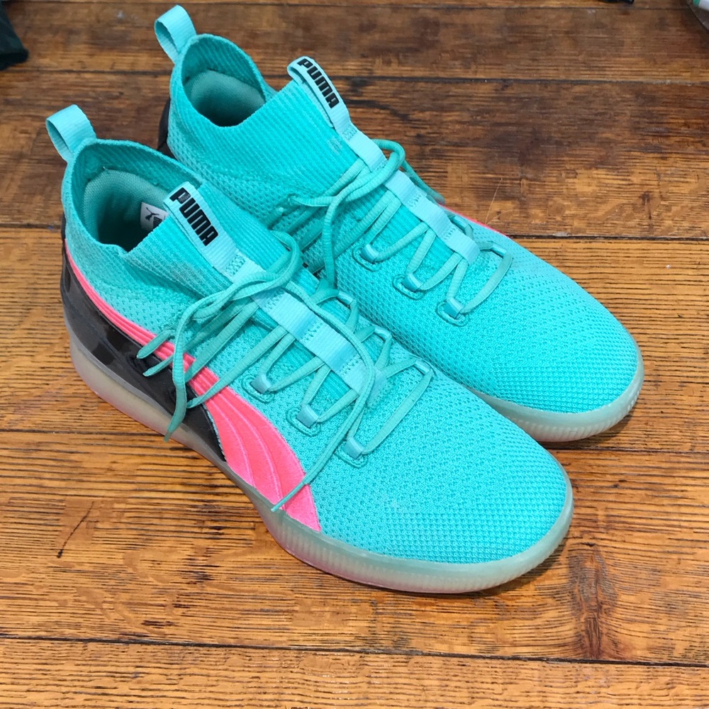 Puma Aqua and Pink Athletic Shoes